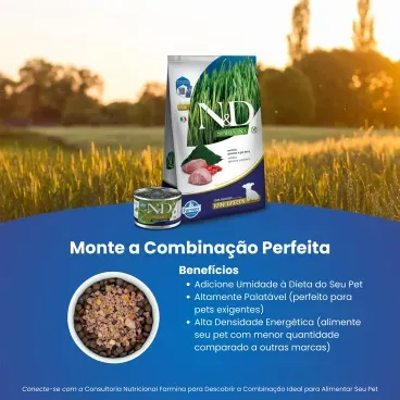 Racao N-D Spirulina Caes Puppy Mini Cordeiro monte a combinacao perfeita